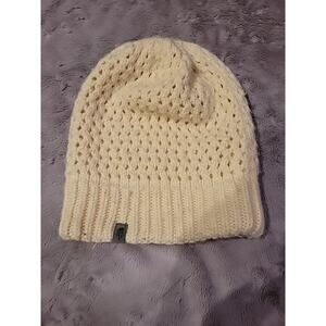 The North Face Cream Knit Beanie Winter Hat Chunky Cable